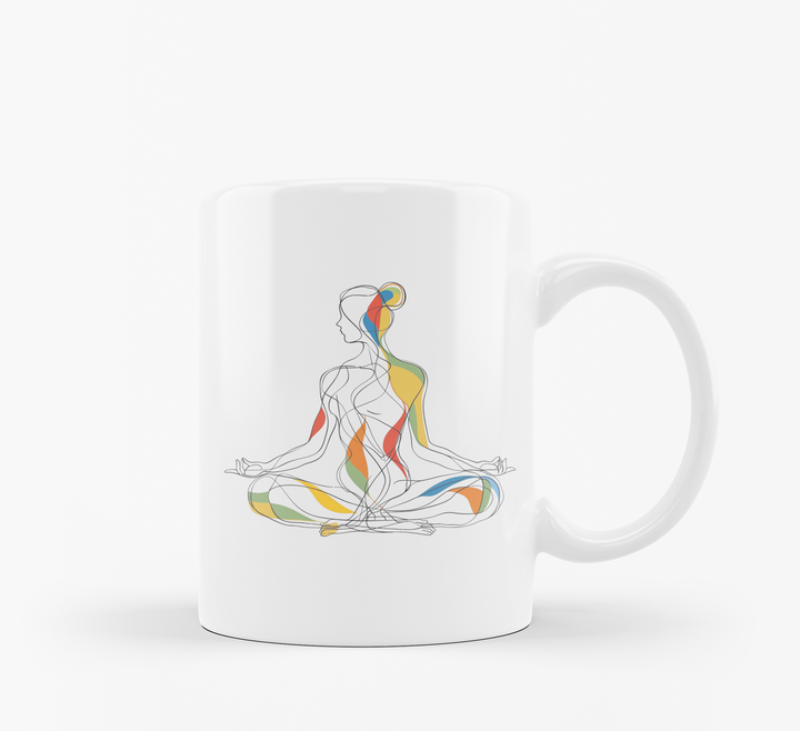 Good Morning & Yoga Pose Mug Set | Relaxing Morning Routine | Wellness-Inspired Coffee Mugs