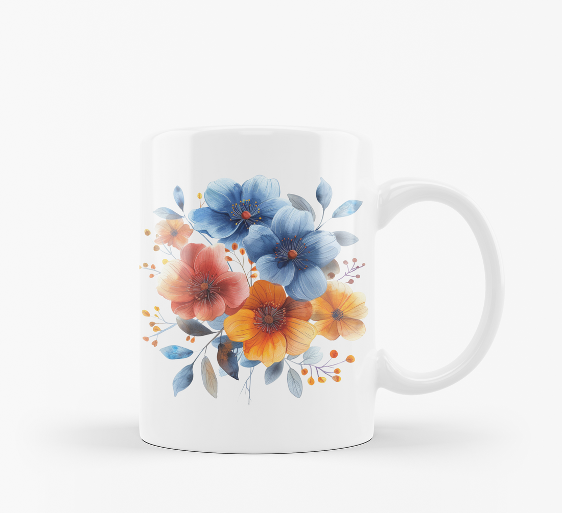 Good Morning Floral Mug Set | Beautiful Flower Design | Start Your Day with Nature’s Beauty