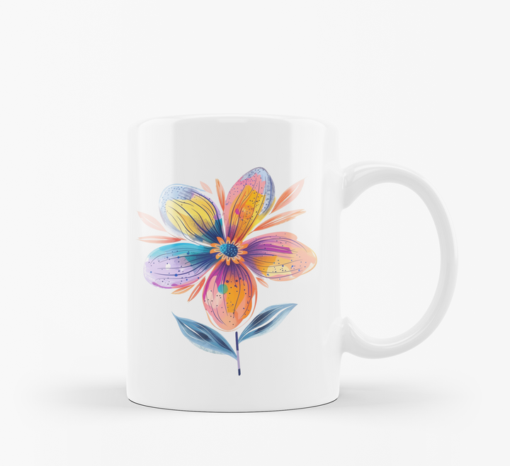 Good Morning & Colorful Flower Mug Set | Vibrant Floral Design | Cheerful Gift for Nature Lovers