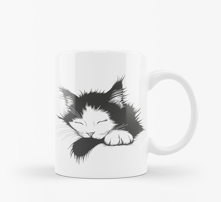 Good Morning & Sleeping Kitten Mug Set | Cute Cat Design | Perfect Gift for Cat Lovers