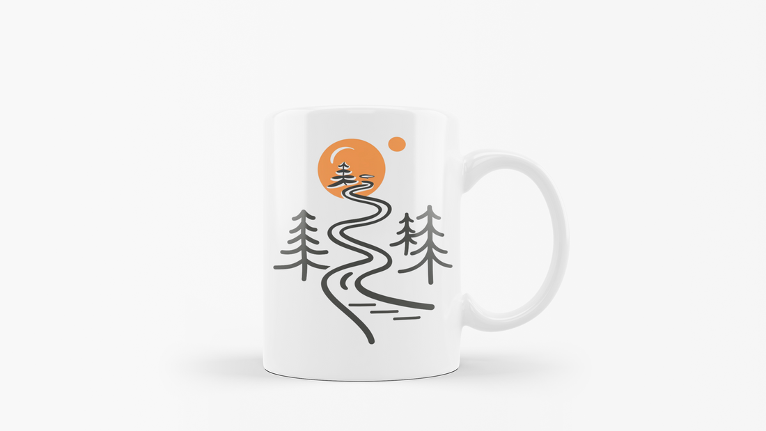 Good Morning Adventure Mug | Nature Lover's Coffee Mug | Forest Path Design