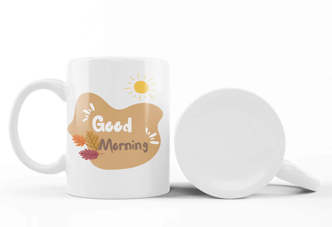 Autumn Rose & Good Morning Mug Set | Floral Design | Perfect Fall Gift for Coffee Lovers