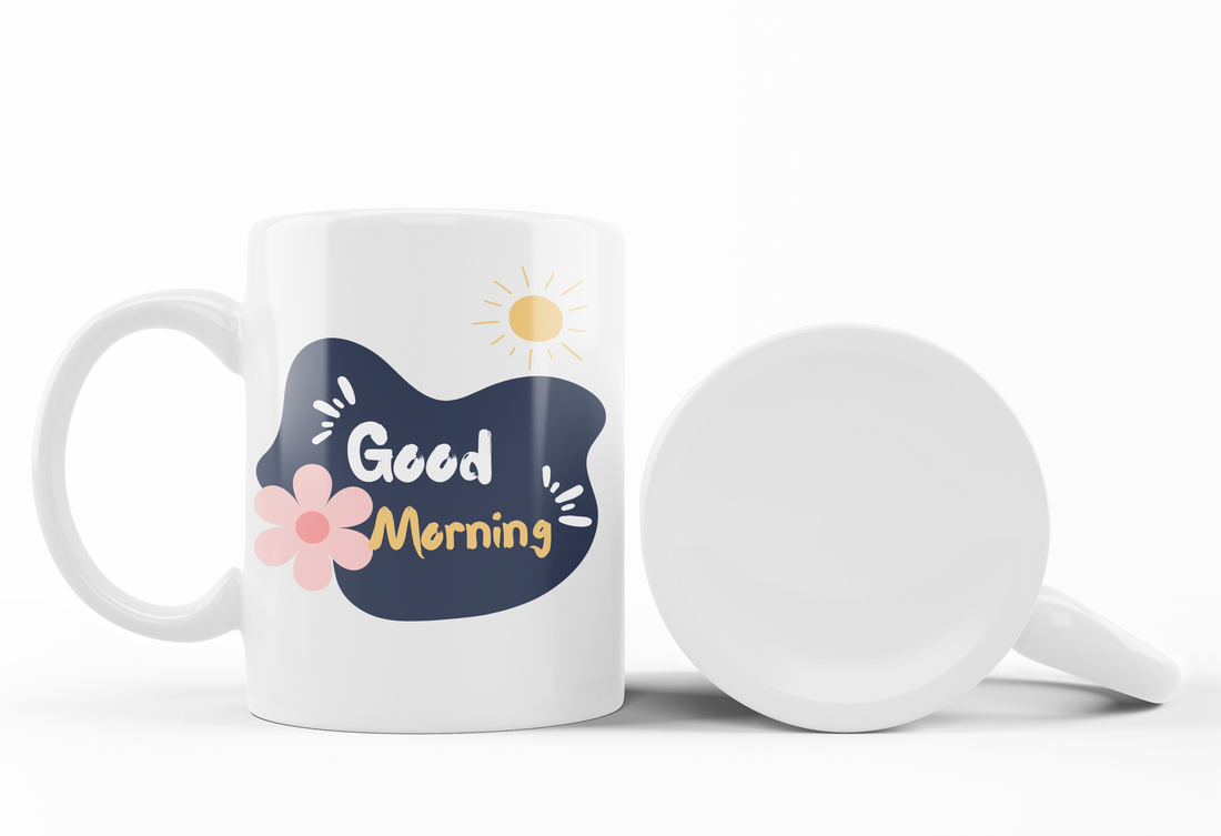 Good Morning & Floral Sunrise Mug Set | Bright & Beautiful Nature Design | Perfect for Nature Lovers