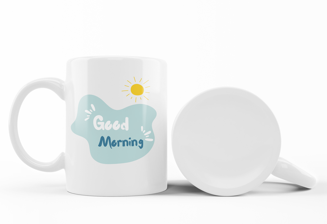 Good Morning & Paw Print Earth Mug Set | Eco-Friendly Animal Lover Design | Unique Gift for Nature Lovers