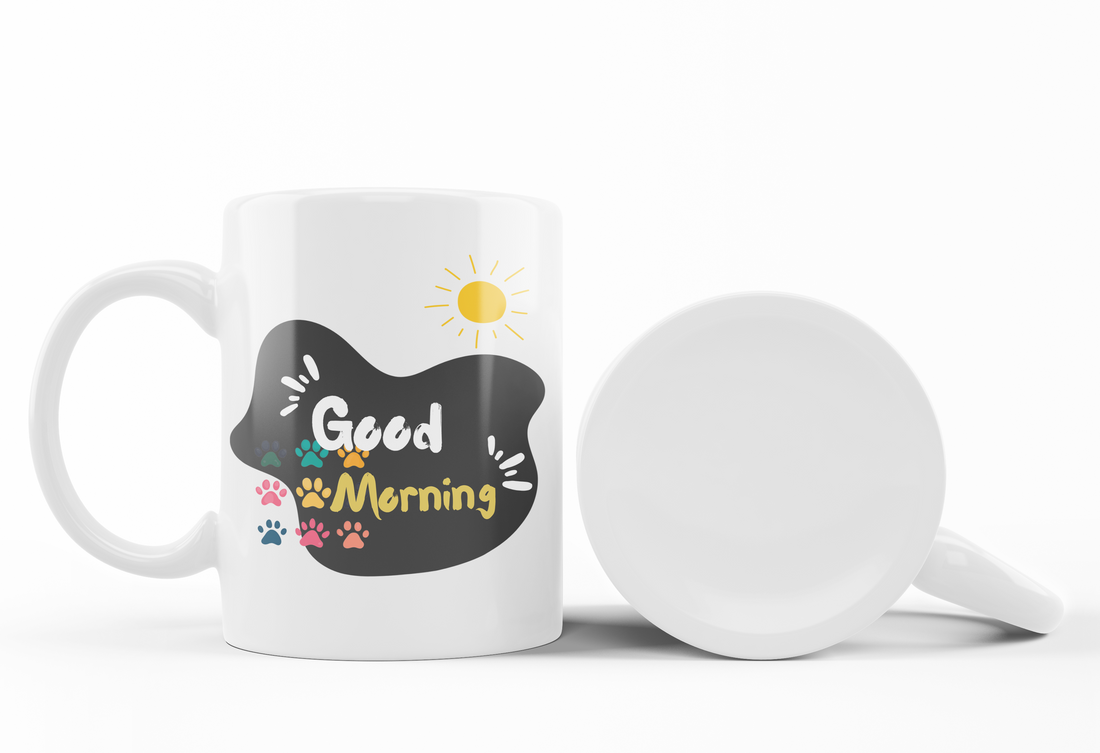 Good Morning & Sleeping Kitten Mug Set | Cute Cat Design | Perfect Gift for Cat Lovers