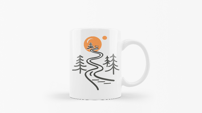 Minimalist mountain path coffee mug – perfect for outdoor lovers