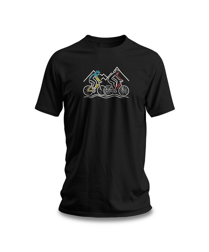 Mountain Biking T-Shirt | Line Art Cyclist Tee | Adventure Cycling Shirt | Minimalist Bike Design | Perfect Gift for Biking Enthusiasts