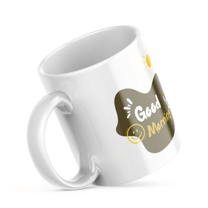 Good Morning Smiley Mug Set | Fun Smiley Face & Good Morning Design | Cheerful 11oz Coffee Mugs