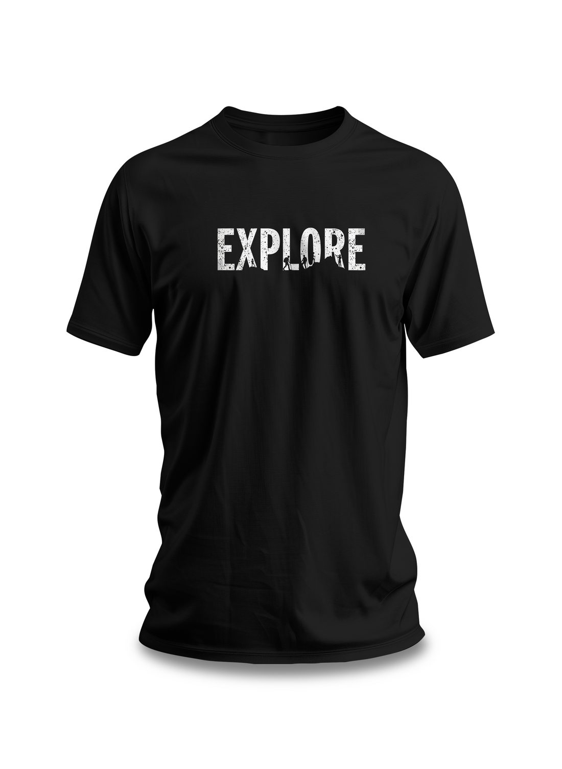 Explore-Adventure-T-Shirt - Hiking-Graphic-Tee - Outdoor-Enthusiast-Black-Cotton-Shirt