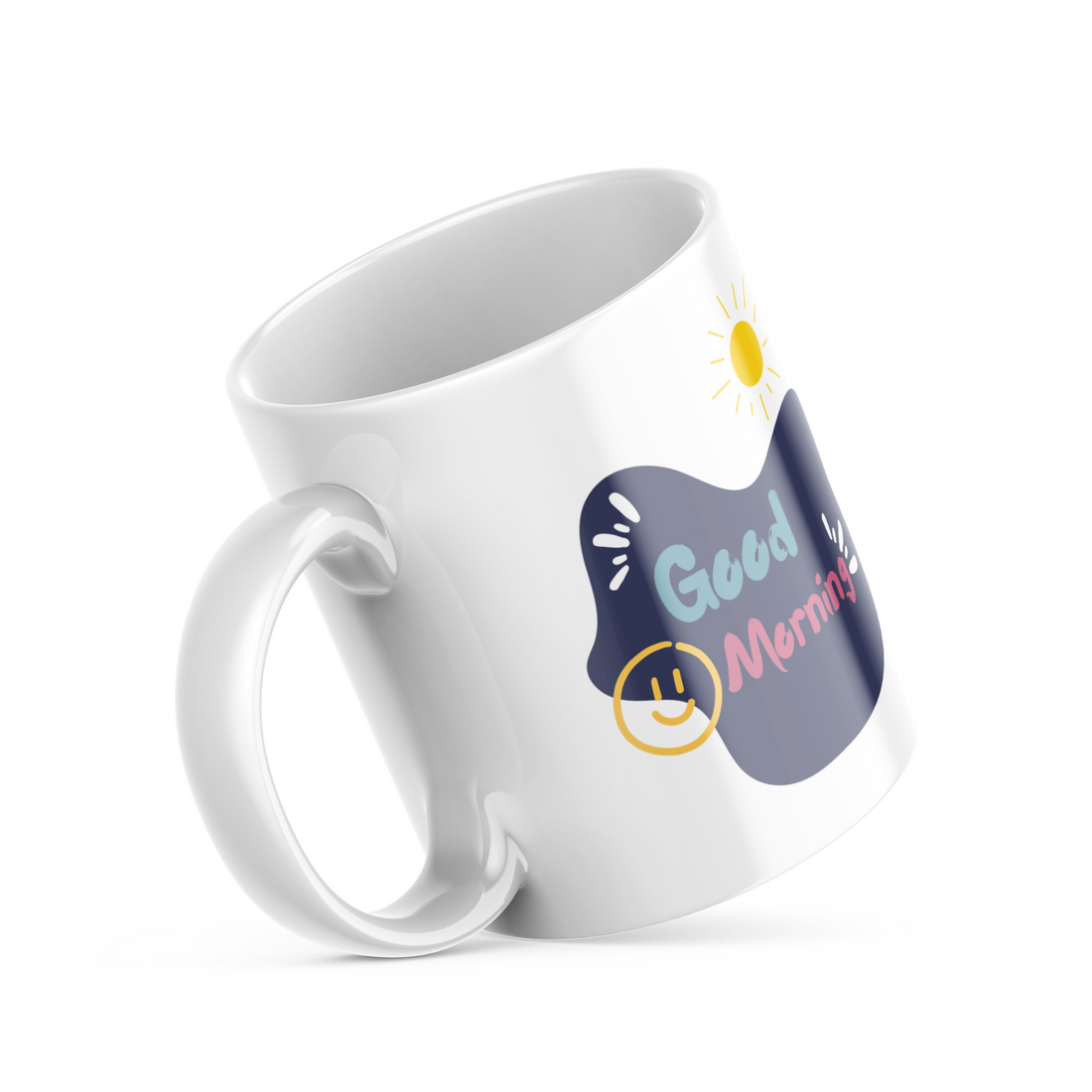 Happy Days Good Morning Ceramic Coffee Mug, 11 oz Double-Sided Mug with Vibrant "Happy Days" and "Good Morning" Artwork, Dishwasher and Microwave Safe Mug for Positivity and Fun, Inspired by Nature