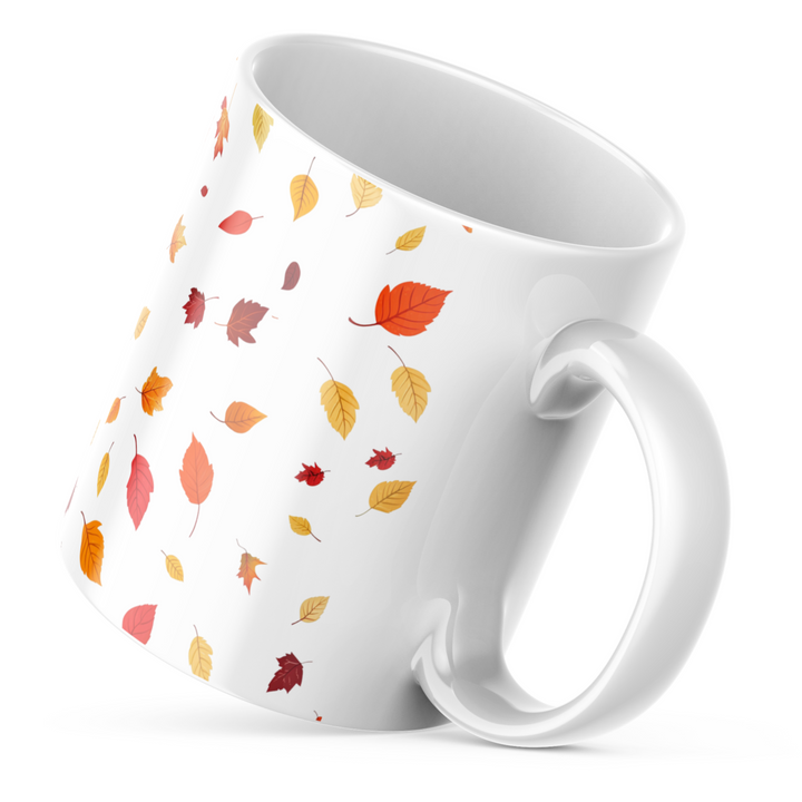 Autumn Breeze Ceramic Coffee Mug | 11 oz Double-Sided Fall Leaves Design Mug | Nature-Inspired Ceramic Hot Drinkware for Coffee and Tea – Inspired by Nature