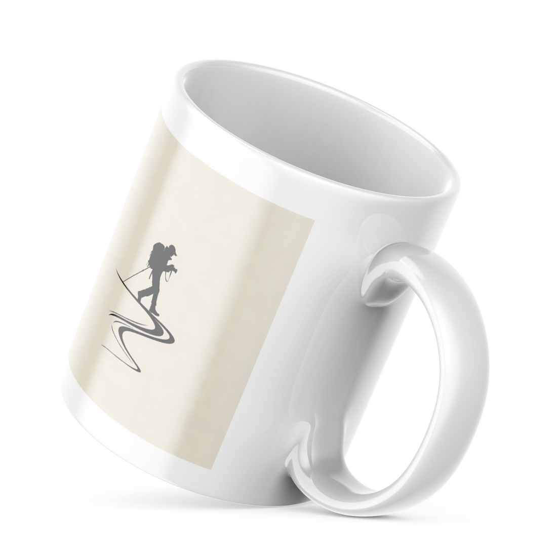“Find Your Path” Mug, Hiking Silhouette, 11 oz Ceramic Cup, Inspirational Adventure Theme, Dishwasher & Microwave Safe