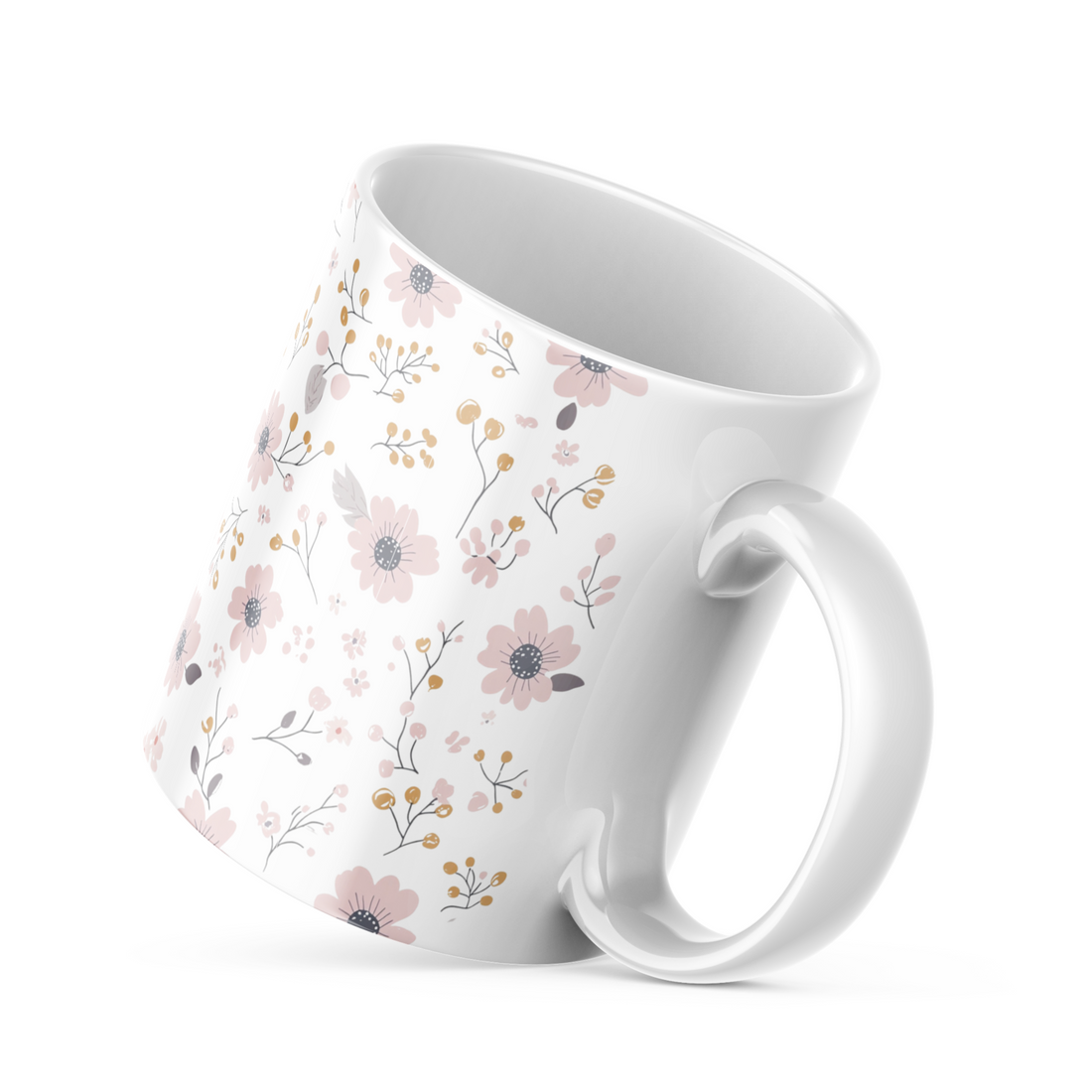 Floral Elegance Coffee Mug | 11 oz Ceramic Mug with Pastel Flower Pattern | Nature-Inspired Coffee Cup for Home, Office, Tea, and Hot Chocolate | Stylish and Durable Drinkware for Everyday Use