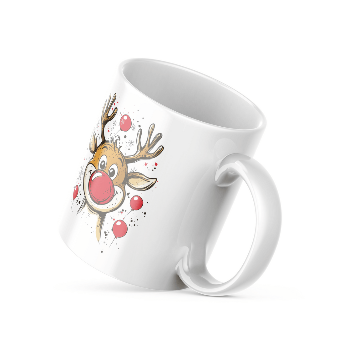 Good Morning Christmas Mug Set | Festive Reindeer & "Ho Ho Ho" Design | 11oz Holiday Coffee Mugs