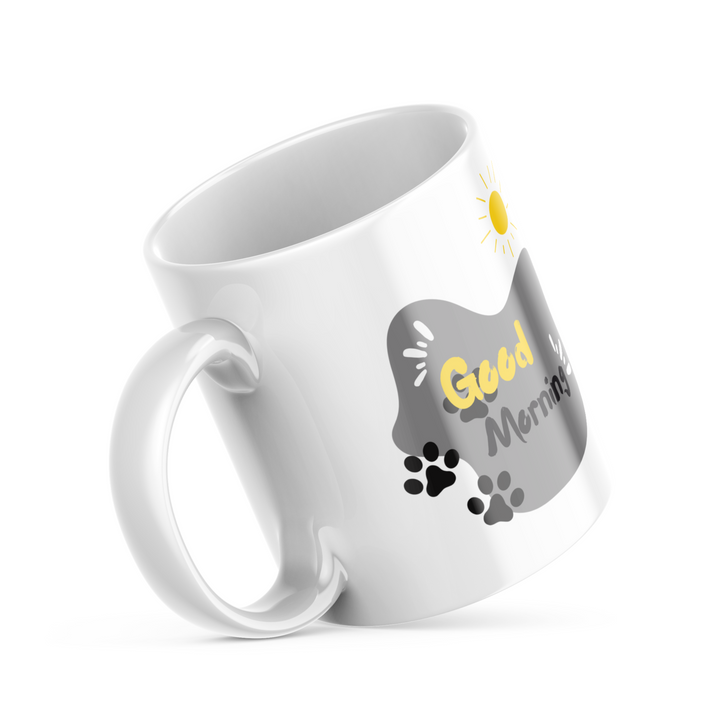 Adorable Kitten Good Morning Ceramic Coffee Mug | 11 oz Double-Sided Mug with Hand-Drawn Kitten Illustration and "Good Morning" Design | Dishwasher and Microwave Safe Mug for Cat Lovers – Inspired by Nature