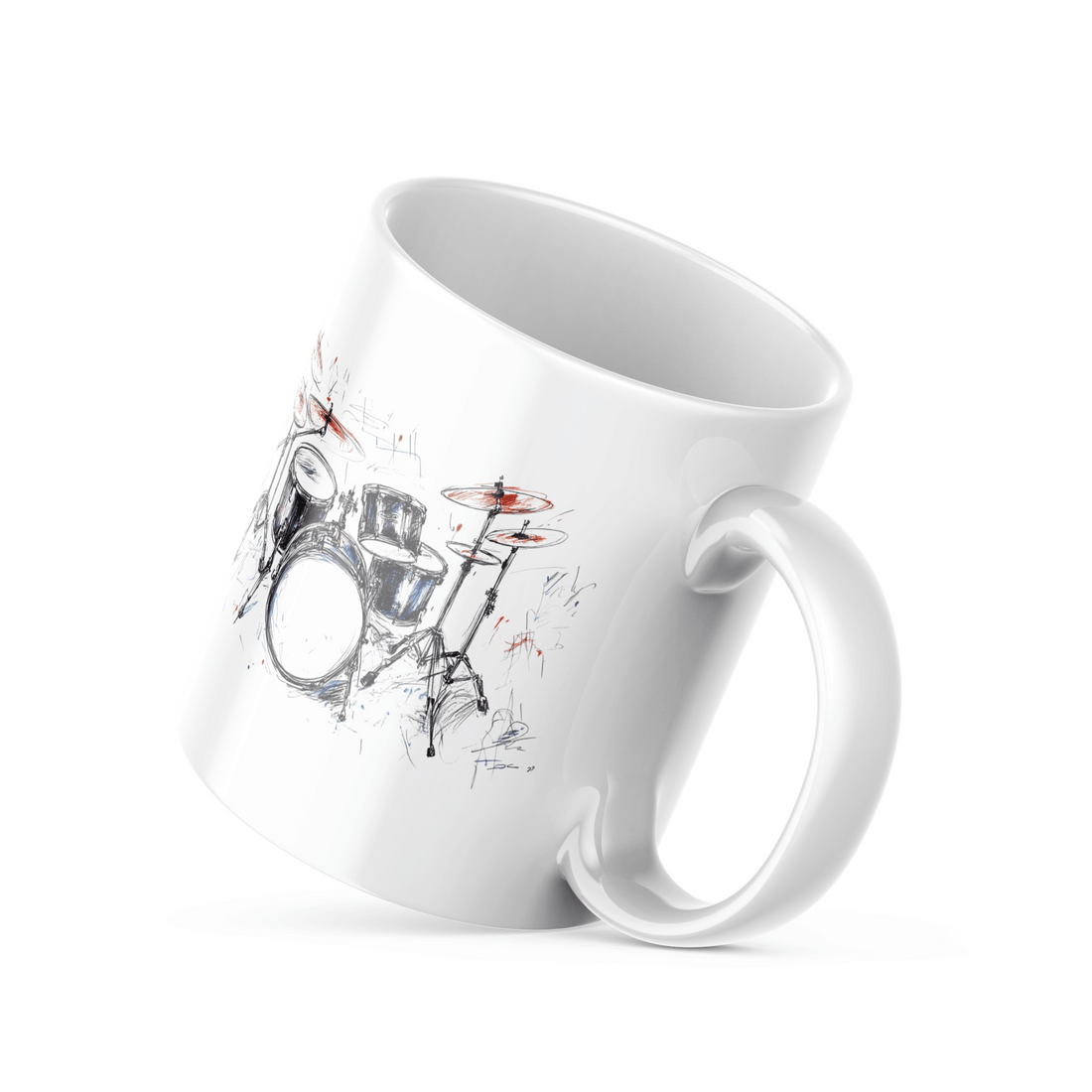 Good Morning Drummer Mug Set | Drum Kit & Good Morning Design | 11oz Coffee Mugs for Music Lovers