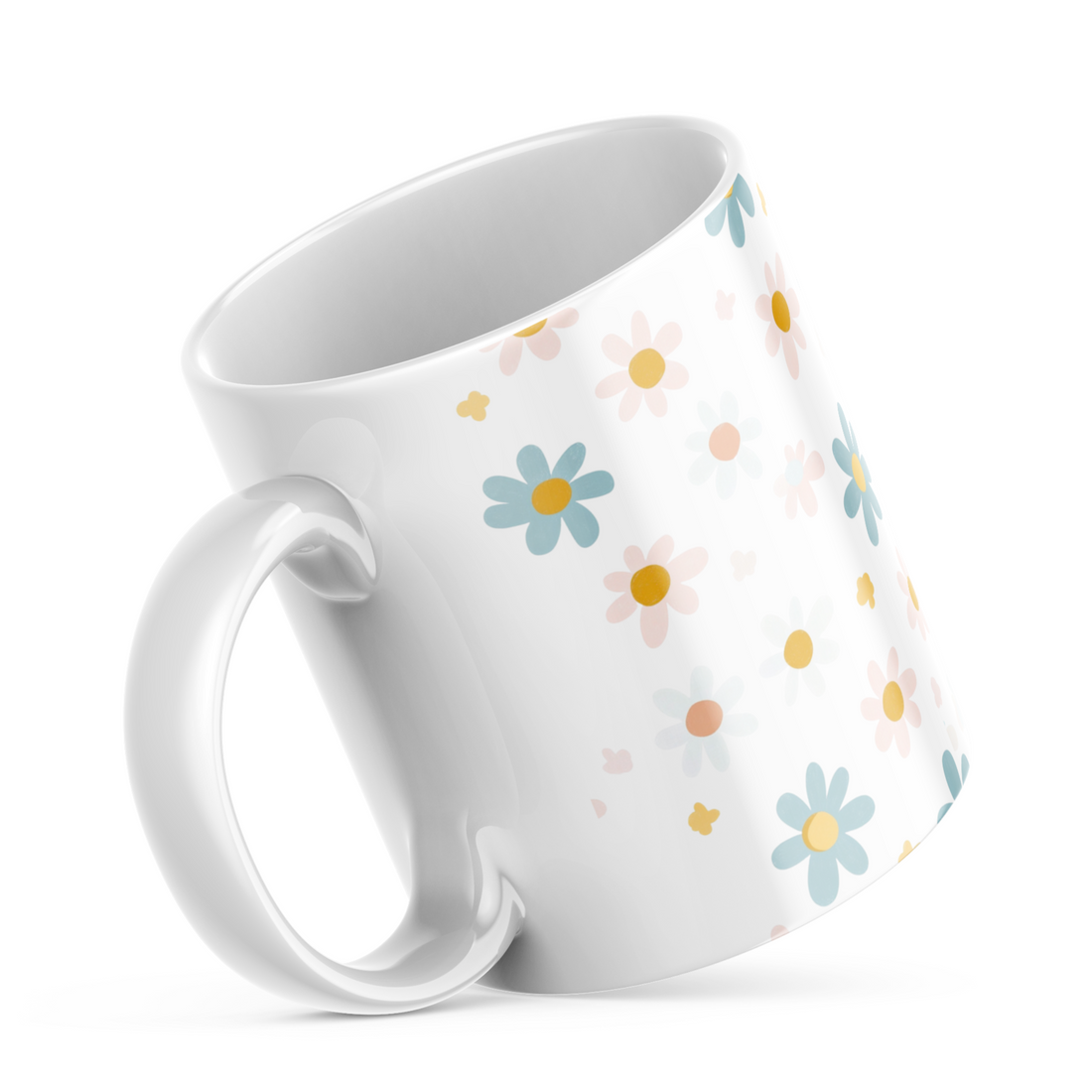 Floral Ceramic Coffee Mug | 11 oz Drinkware with Yellow and Orange Bloom Pattern | Durable Nature-Inspired Mug for Home, Office, Tea, and Hot Beverages | Stylish Everyday Coffee Cup