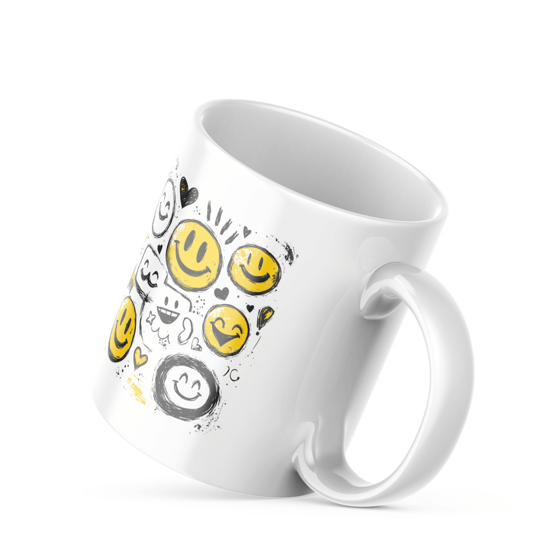 Good Morning Smiley Mug Set | Fun Smiley Face & Good Morning Design | Cheerful 11oz Coffee Mugs