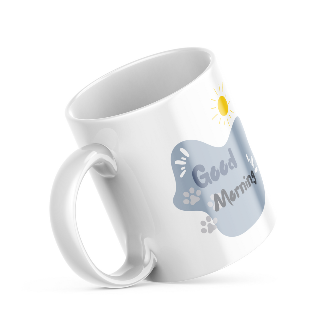 Adorable Pets Good Morning Ceramic Coffee Mug, 11 oz Double-Sided Mug with Cute Puppy and Kitten Illustration and "Good Morning" Design, Dishwasher and Microwave Safe Mug for Animal Lovers, Inspired by Nature