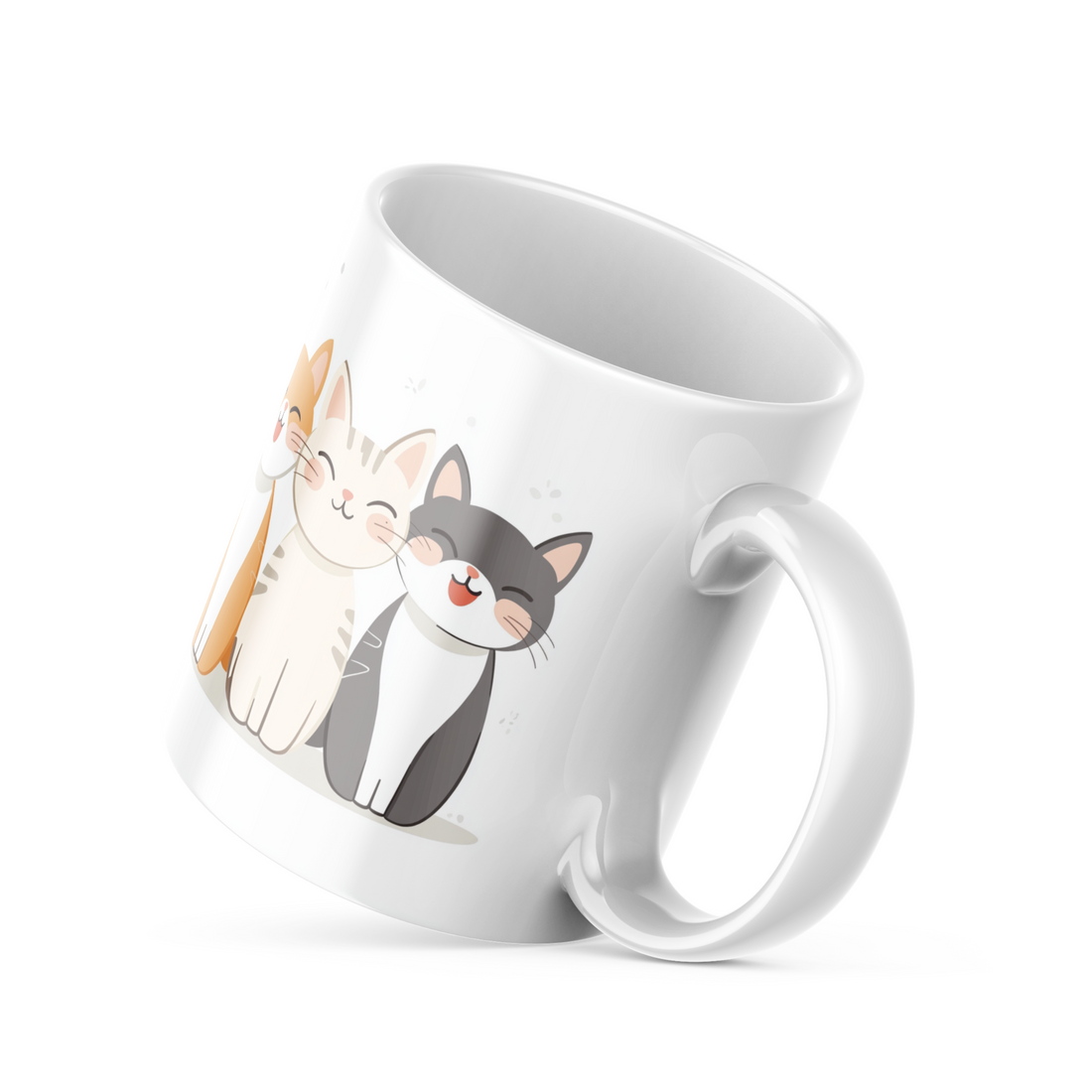 Adorable Cats Good Morning Ceramic Coffee Mug, 11 oz Double-Sided Mug with Cute Cat Illustrations and "Good Morning" Design, Dishwasher and Microwave Safe Mug for Cat Lovers, Inspired by Nature