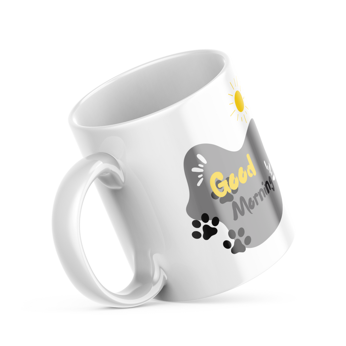 Minimalist Cat Good Morning Ceramic Coffee Mug | 11 oz Double-Sided Mug with Cute Cat Face Illustration and "Good Morning" Design | Dishwasher and Microwave Safe Mug for Cat Lovers – Inspired by Nature