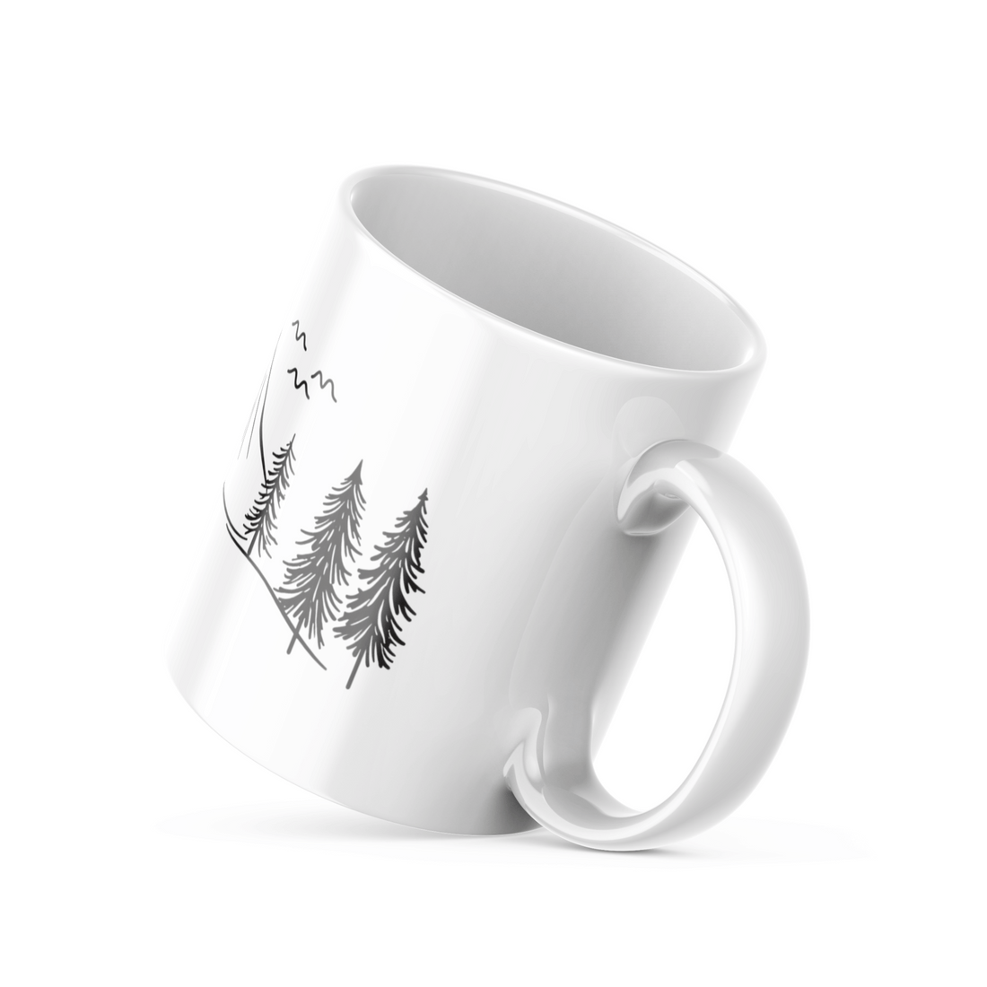 🌄 Minimalist Mountain & Forest Mug Set – Nature-Inspired Ceramic Coffee Mugs for Outdoor Lovers