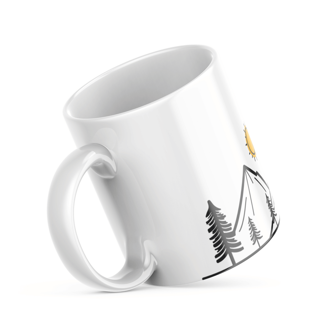 ☀️ Minimalist Mountain Sunrise Mug – Nature-Inspired Ceramic Coffee Mug for Adventure Lovers