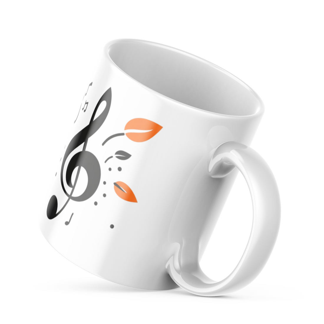 Musical Notes Good Morning Mug - 325ml (11oz) White Ceramic Coffee Cup with Treble Clef and Notes Design, Perfect Gift for Music Lovers