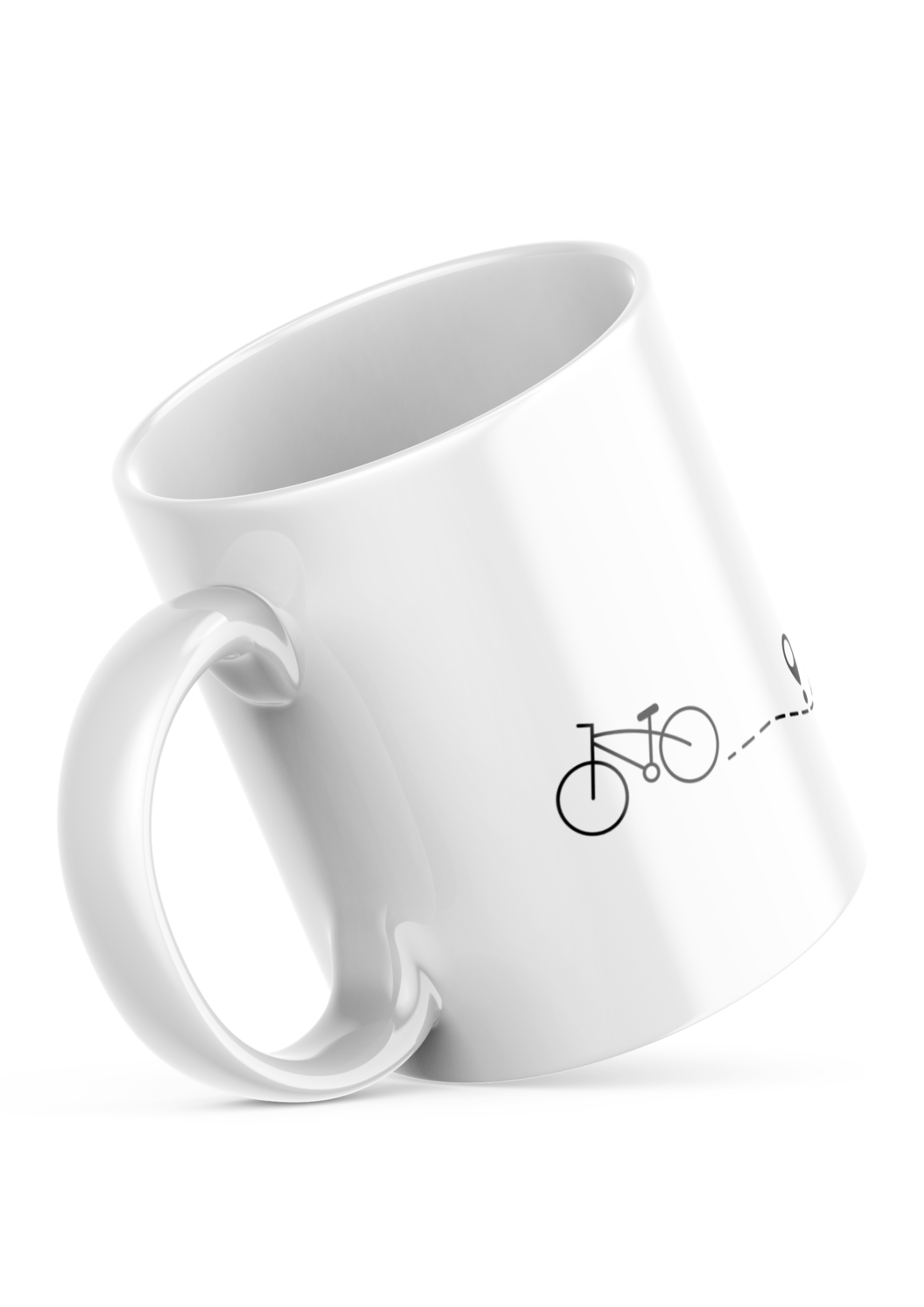 bicycle illustration with dotted line – gift for riders UK