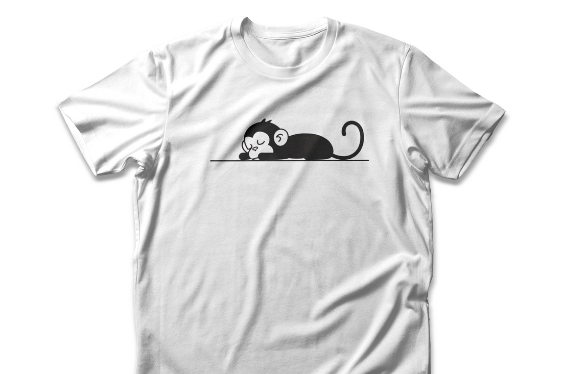 Sleeping Monkey T-shirt | Minimalist Animal Art | Fun and Casual Graphic Tee