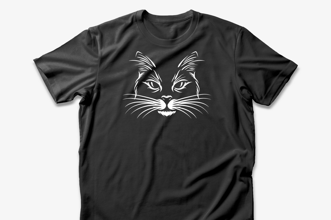 Mystical Cat Face T-shirt | Elegant Feline Design | Perfect Gift for Cat Lovers