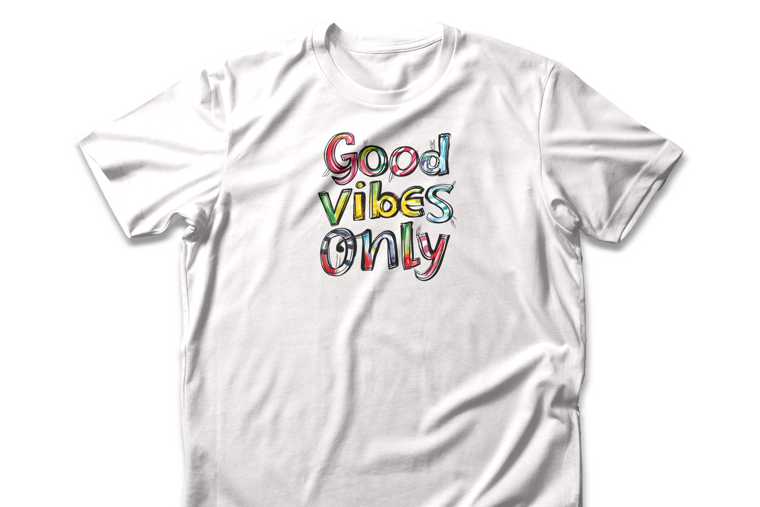 Good Vibes Only T-shirt | Colorful Positive Message | Inspirational Gift Tee