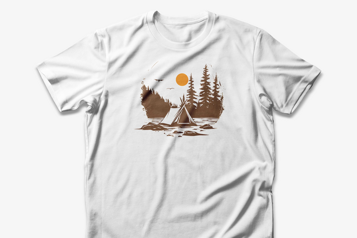 Rustic Camping Adventure T-shirt | Forest Tent Design | Nature Lover Gift Tee