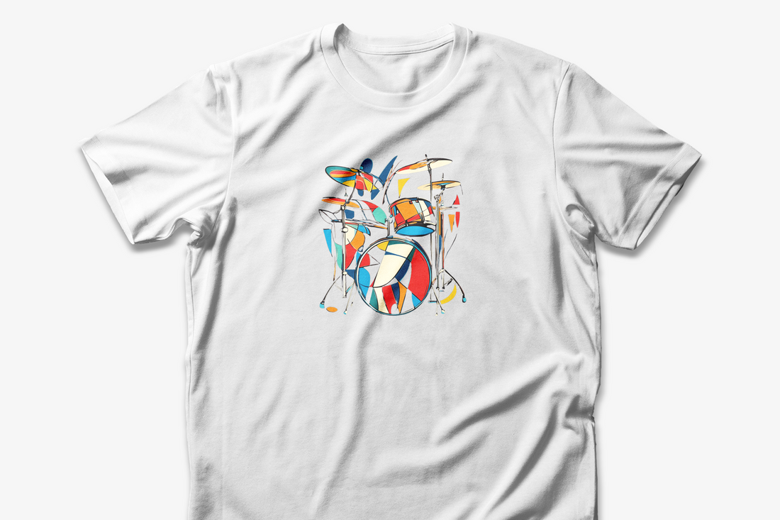 Abstract Drum Set T-shirt | Colorful Music Art Design | Perfect Gift for Drummers