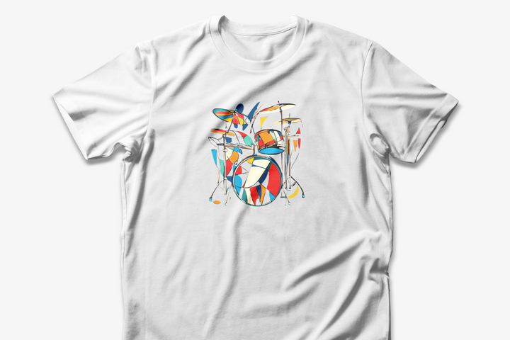 Abstract Drum Set T-shirt | Colorful Music Art Design | Perfect Gift for Drummers