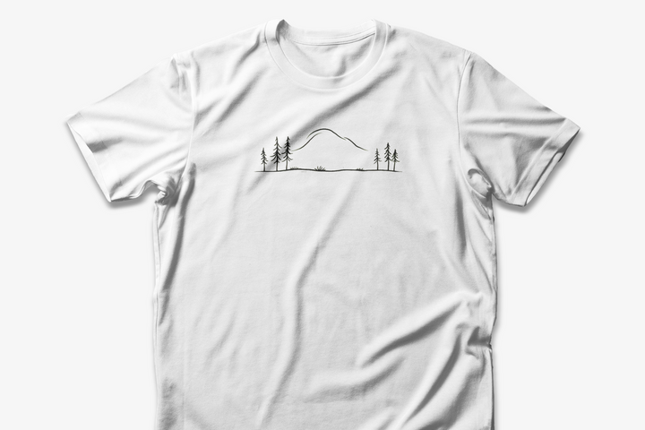 Minimalist Mountain Line Art T-shirt | Nature Landscape Design | Outdoor Lover Gift Tee