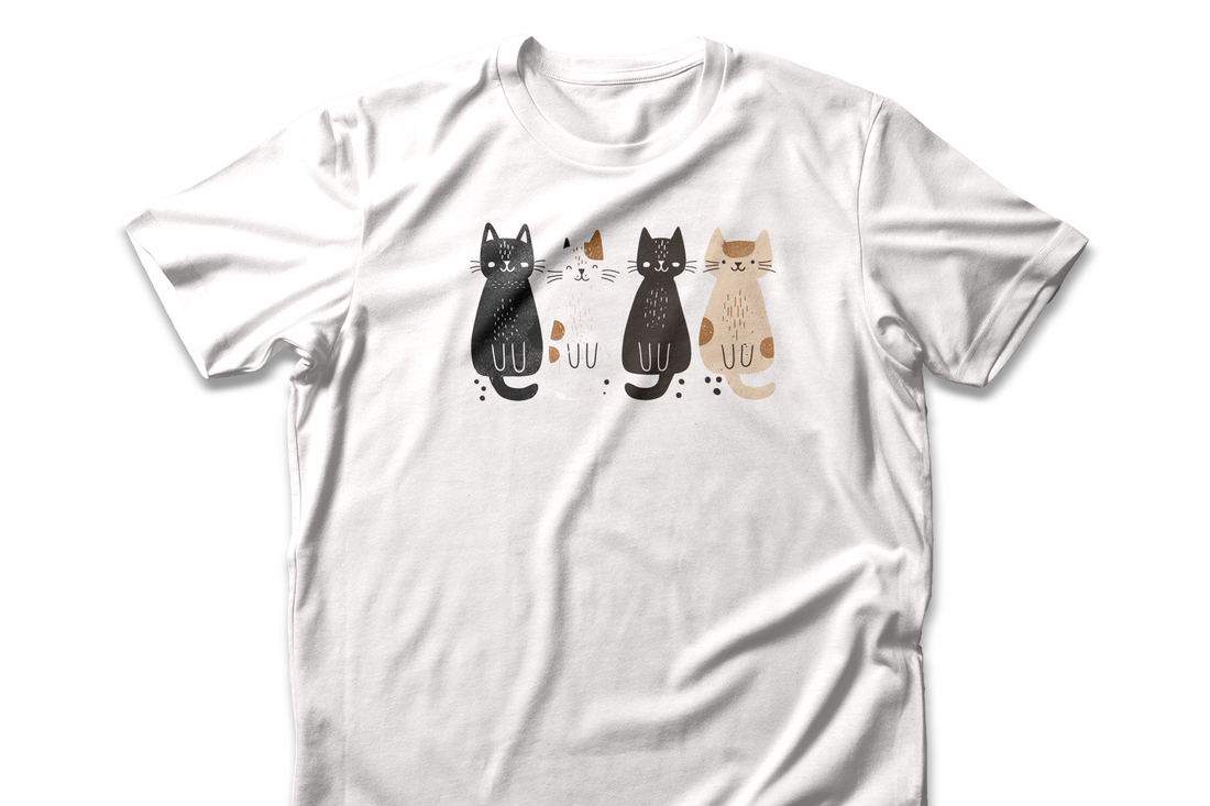 Cute Cat Lineup T-shirt | Adorable Feline Art Design | Cat Lover Gift Tee