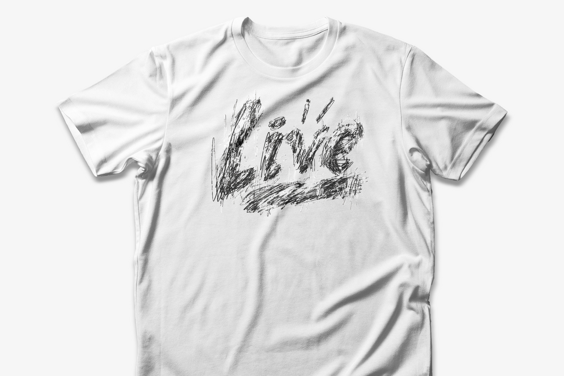 Live Boldly T-shirt | Sketchy Hand-Drawn Text Design | Motivational Gift Tee