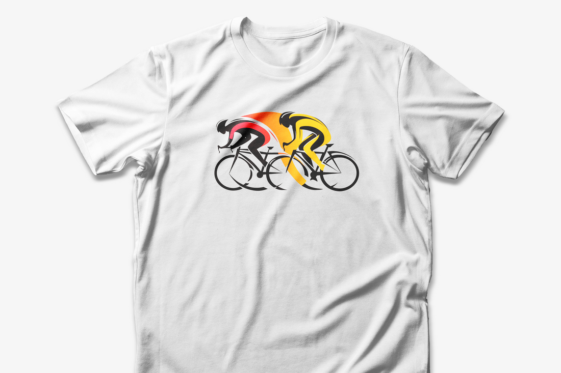 Cycling Duo T-shirt | Bold Racer Design | Perfect Gift for Cyclists