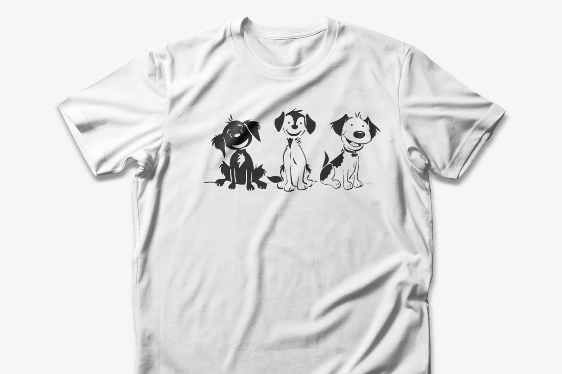 Happy Puppies T-shirt | Cute Dog Trio Design | Fun Gift for Dog Lovers