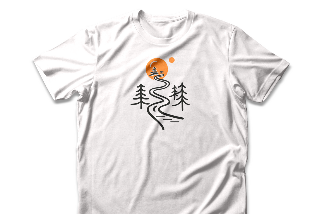 Minimalist Sunset Forest T-shirt | Nature Adventure Design | Outdoor Lover Gift Tee