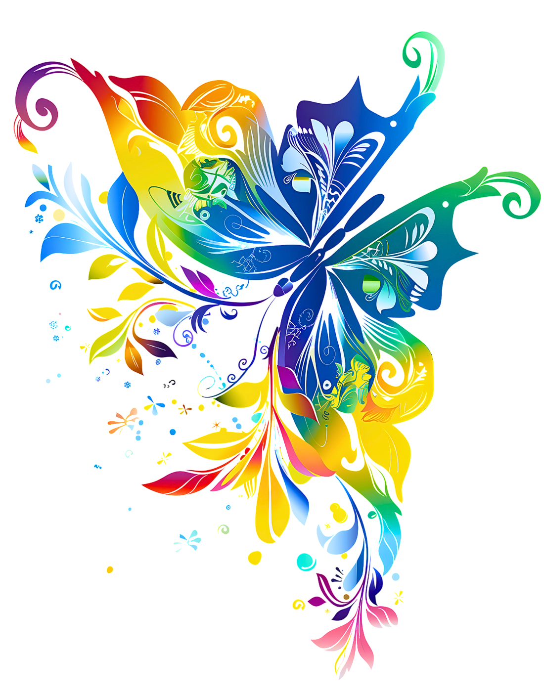 Colorful Butterfly T-Shirt | White Cotton Tee with Vibrant Butterfly Design | Stylish and Comfortable Unisex Shirt for Nature Lovers