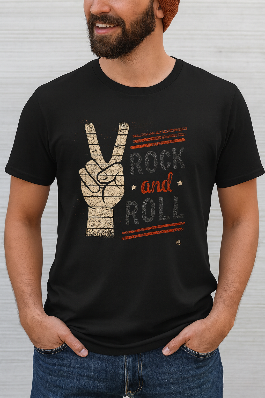 Rock and Roll T-Shirt – Vintage Peace Sign Graphic Tee