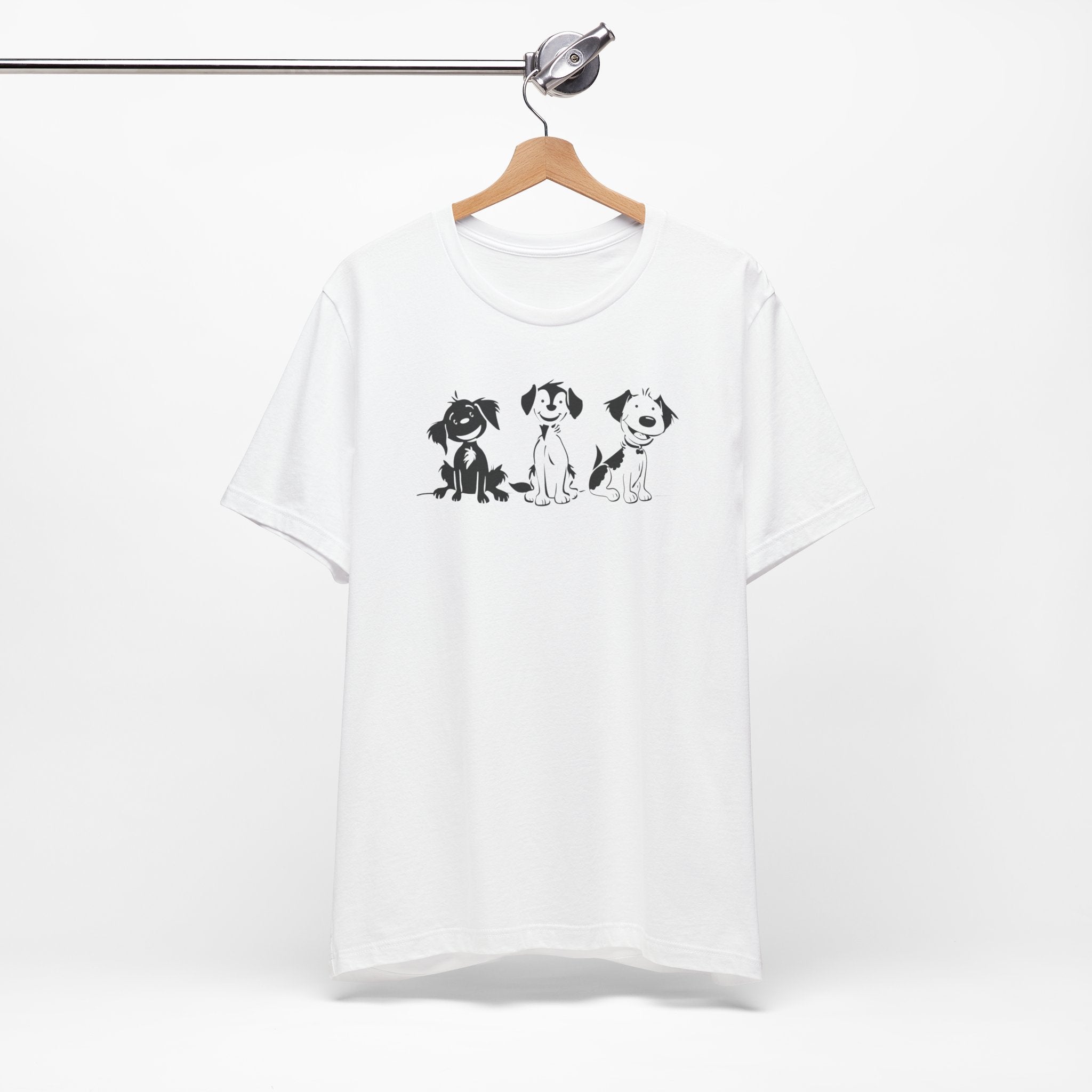 Minimalist dog lover t-shirt with black and white pups