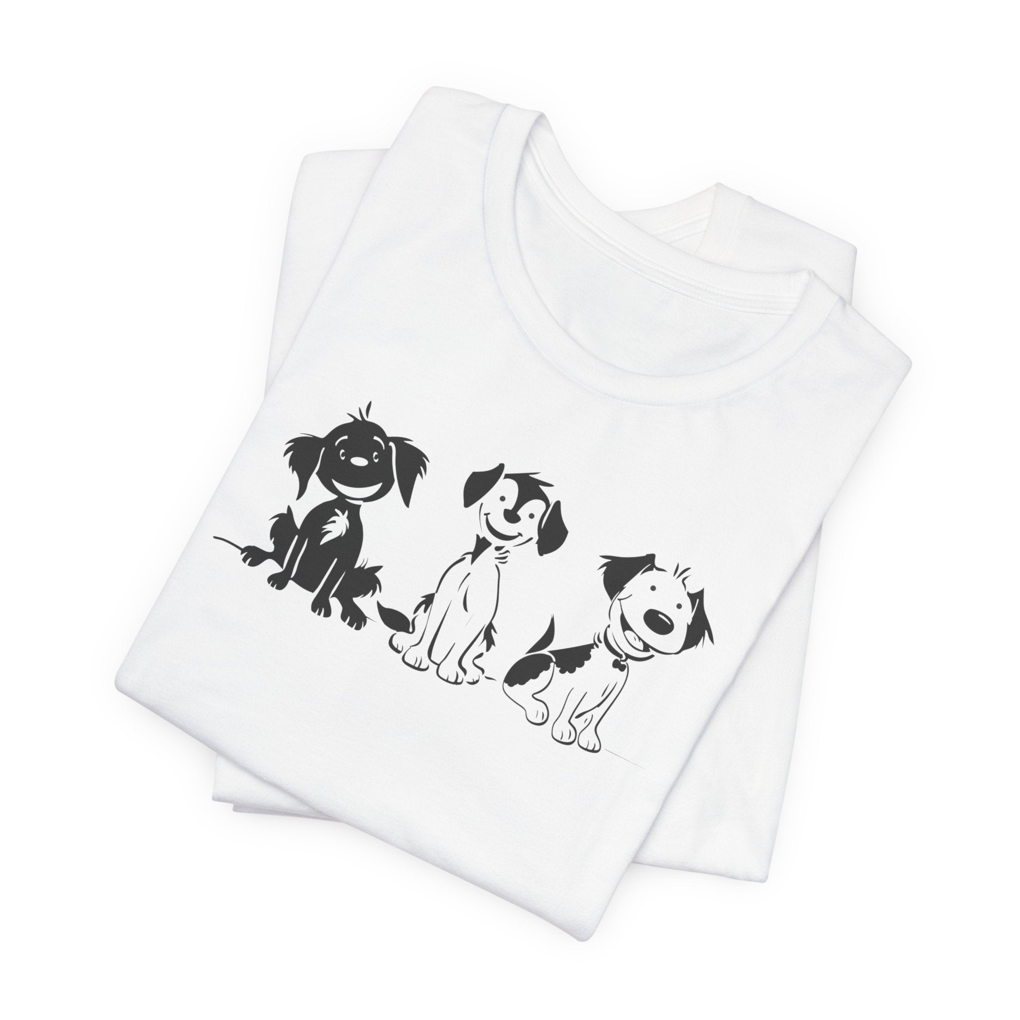 Minimalist dog lover t-shirt with black and white pups