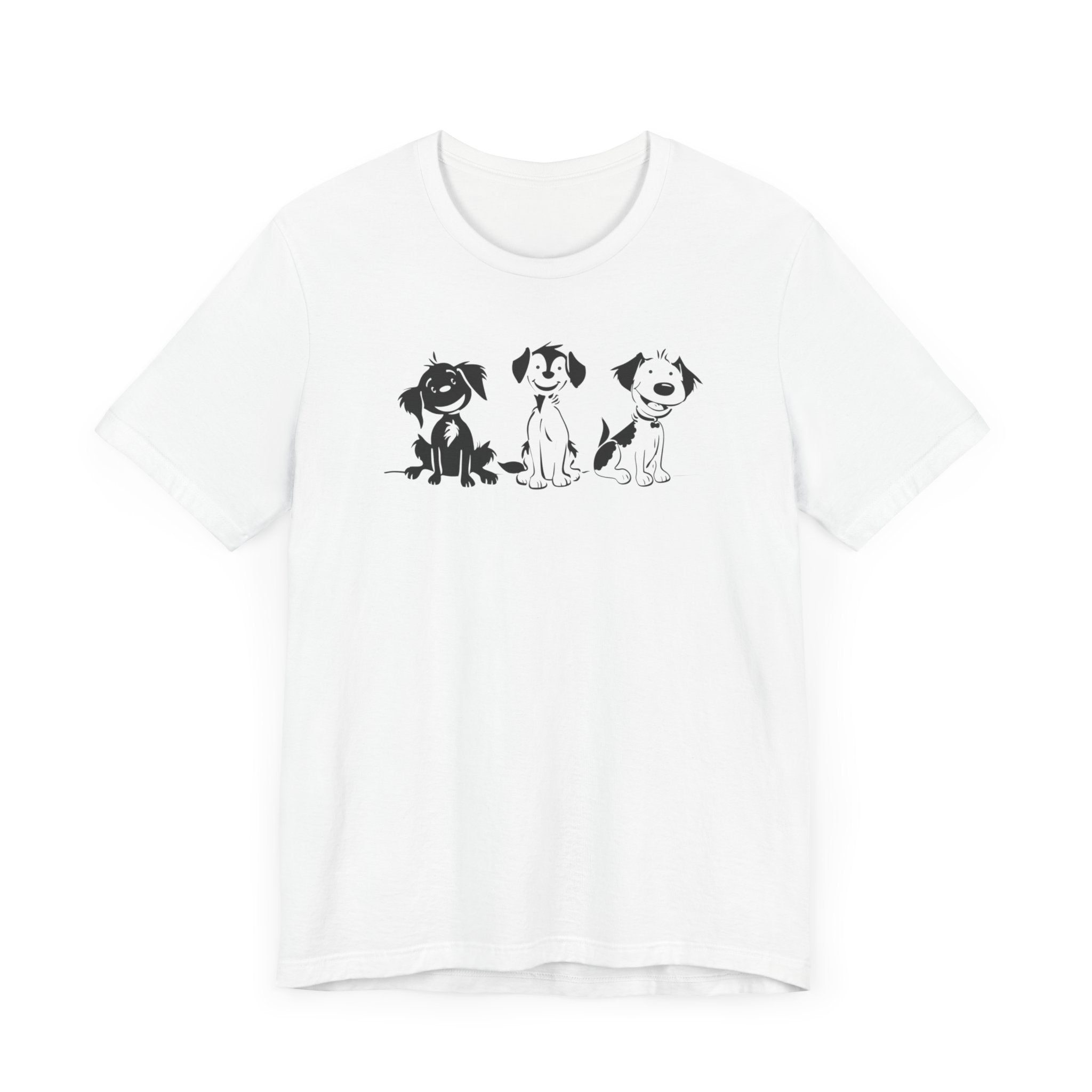Minimalist dog lover t-shirt with black and white pups
