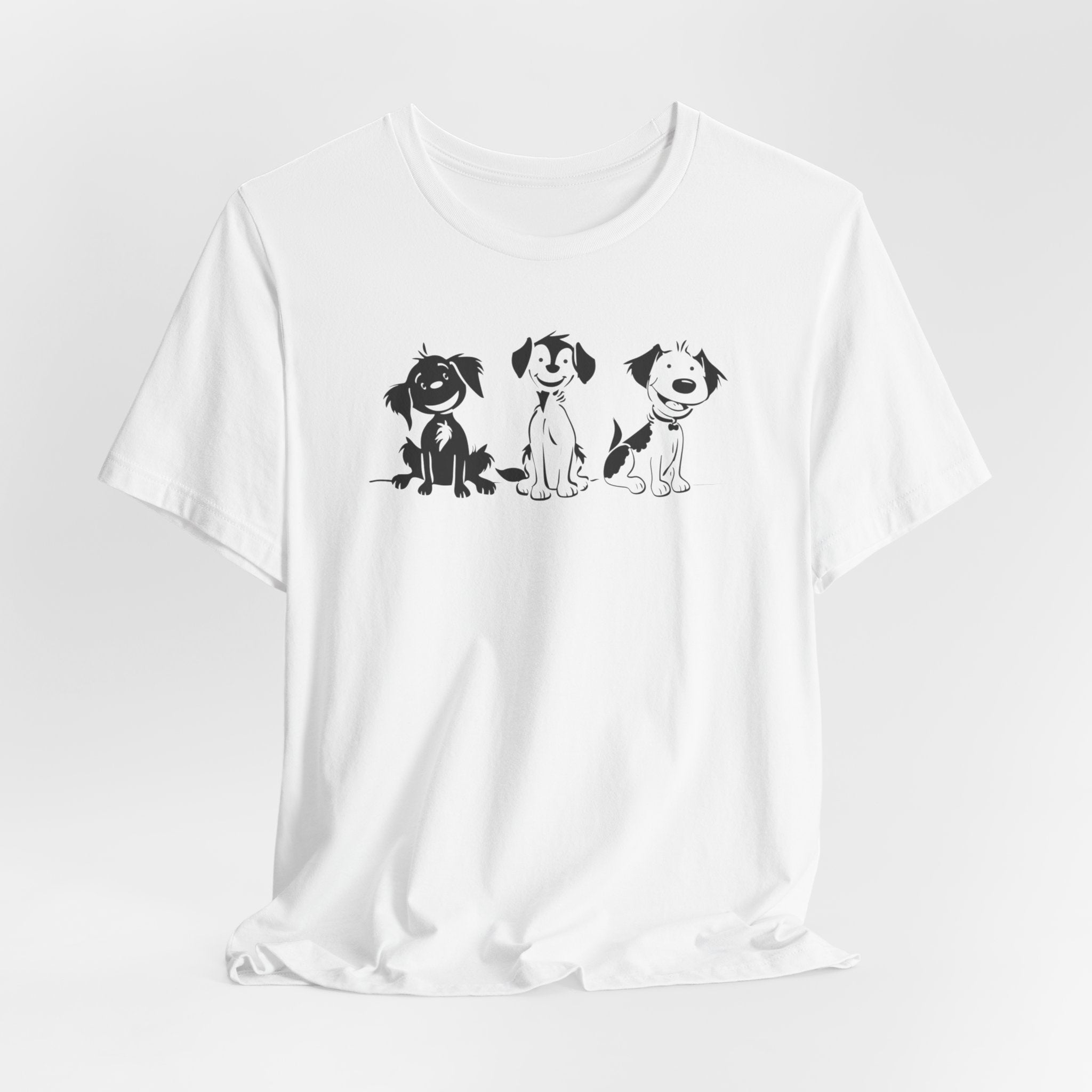 Minimalist dog lover t-shirt with black and white pups