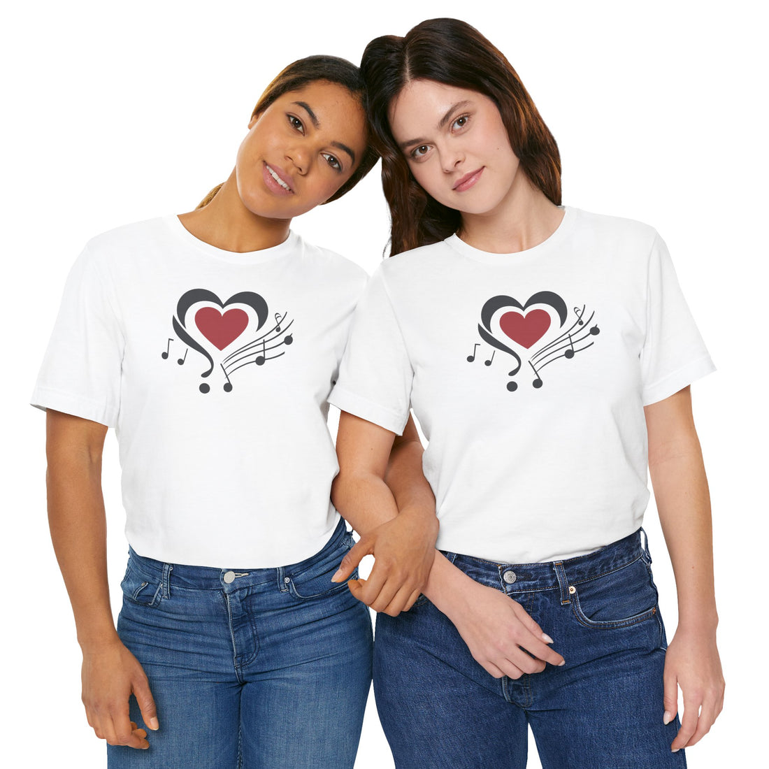 Heart & Music Notes T-shirt | Love for Music Design | Perfect Gift for Music Lovers