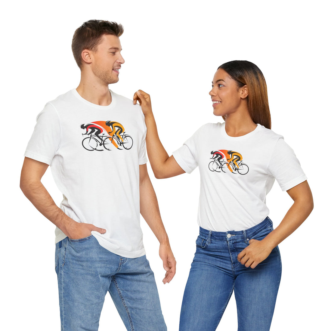 Cycling Duo T-shirt | Bold Racer Design | Perfect Gift for Cyclists