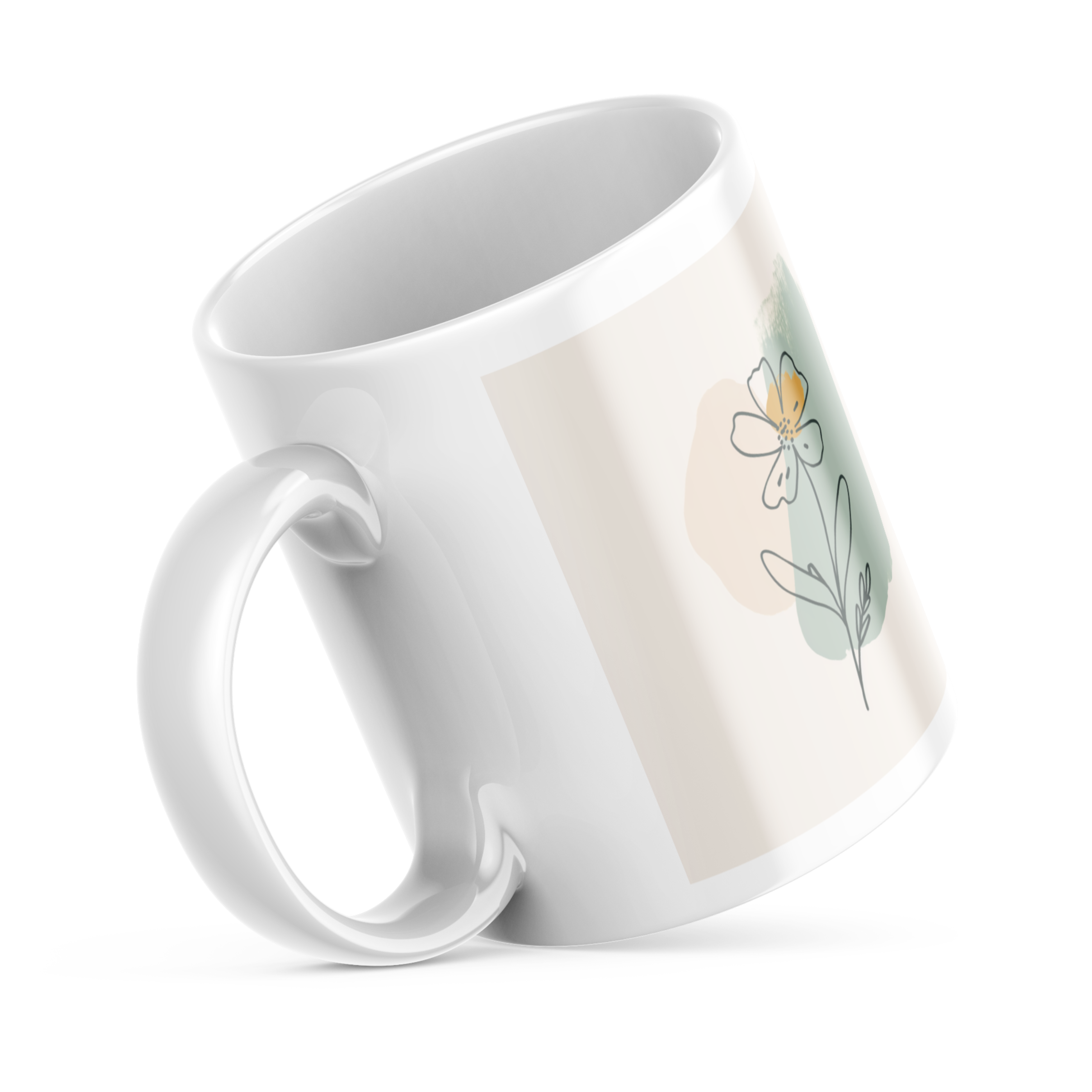 Ceramic mug with pastel flower design for mum